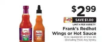 ShopRite Frank's RedHot Wings or Hot Sauce offer
