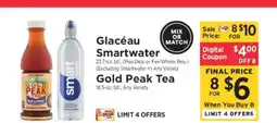 ShopRite Glacéau Smartwater / Gold Peak Tea offer