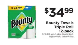 ShopRite Bounty Towels Triple Roll 12-Pack offer