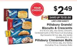 ShopRite Pillsbury Grands! Biscuits & Crescents / Pillsbury Cinnamon Rolls offer