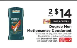 ShopRite Degree Men Motionsense Deodorant offer