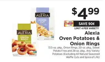 ShopRite Alexia Oven Potatoes & Onion Rings offer