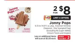 ShopRite Jonny Pops offer