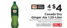ShopRite Canada Dry Ginger Ale 1.25-Liter offer