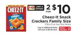 ShopRite Cheez-It Snack Crackers Family Size offer