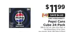 ShopRite Pepsi Cans Cube 24-Pack offer