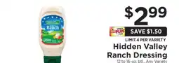 ShopRite Hidden Valley Ranch Dressing offer