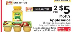 ShopRite Mott's Applesauce offer