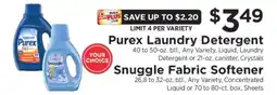 ShopRite Purex Laundry Detergent or Snuggle Fabric Softener offer