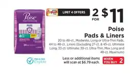 ShopRite Poise Pads & Liners offer
