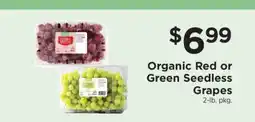 ShopRite Organic Red or Green Seedless Grapes offer