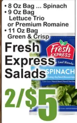 SuperFresh Fresh Express Salads offer
