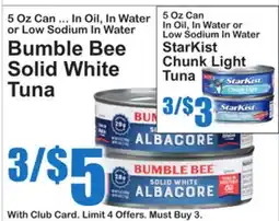 SuperFresh Bumble Bee Solid White Tuna offer