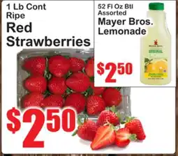 SuperFresh 1 Lb Cont Ripe Red Strawberries, Mayer Bros. Lemonade offer