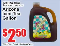 SuperFresh 128 FL Oz Cont Assorted Juice or Arizona Iced Tea Gallon offer