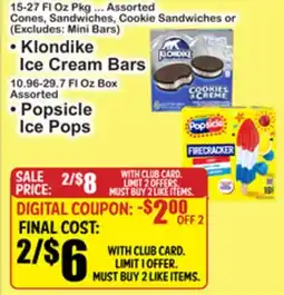 SuperFresh Klondike Ice Cream Bars • Popsicle Ice Pops offer