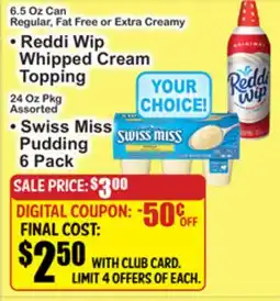 SuperFresh • Reddi Wip Whipped Cream Topping • Swiss Miss Pudding offer