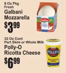 SuperFresh Galbani Mozzarella, Polly-O Ricotta Cheese offer