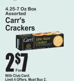 SuperFresh Carr's Crackers offer
