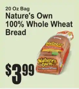 SuperFresh Nature's Own 100% Whole Wheat Bread offer