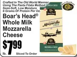 SuperFresh Boar's Head Whole Milk Mozzarella Cheese offer