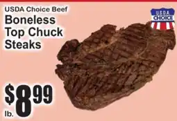 SuperFresh USDA Choice Beef Boneless Top Chuck Steaks offer