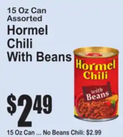 SuperFresh 15 Oz Can Assorted Hormel Chili With Beans offer