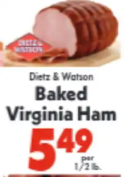 Marino's Supermarket Dietz & Watson Baked Virginia Ham offer