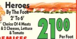 Marino's Supermarket Heroes By The Foot offer