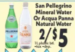 Marino's Supermarket San Pellegrino Mineral Water Or Acqua Panna Natural Water offer