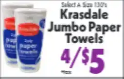 Marino's Supermarket Krasdale Jumbo Paper Towels offer