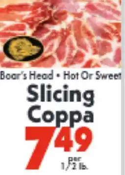 Marino's Supermarket Boar's Head • Hot Or Sweet Slicing Coppa offer