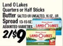 Western Beef Land O Lakes Quarters or Half Sticks Butter SALTED OR UNSALTED offer
