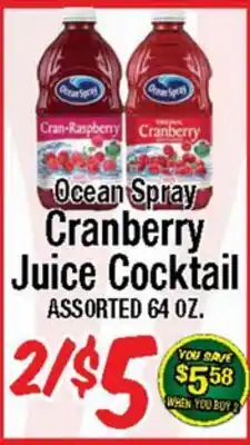 Western Beef Ocean Spray Cranberry Juice Cocktail offer
