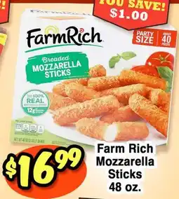 Western Beef Farm Rich Mozzarella Sticks offer