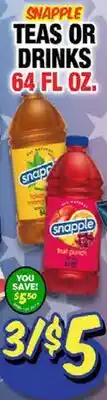 Western Beef SNAPPLE TEAS OR DRINKS offer