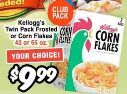 Western Beef Kellogg's Twin Pack Frosted or Corn Flakes offer