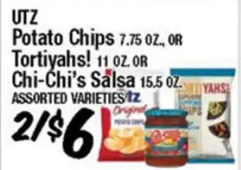 Western Beef UTZ Potato Chips 7.75 OZ., OR Tortiyahs! 11 OZ. OR Chi-Chi's Salsa 15.5 OZ offer