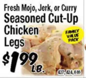 Western Beef Fresh Mojo, Jerk, or Curry Seasoned Cut-Up Chicken Legs offer