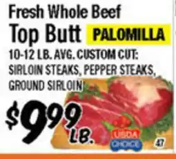 Western Beef Fresh Whole Beef Top Butt PALOMILLA offer