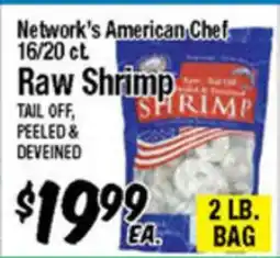 Western Beef Network's American Chef 16/20 ct Raw Shrimp offer