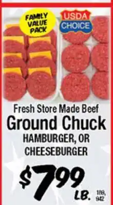 Western Beef Fresh Store Made Beef Ground Chuck HAMBURGER, OR CHEESEBURGER offer