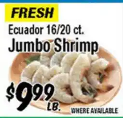 Western Beef Ecuador 16/20 ct. Jumbo Shrimp offer