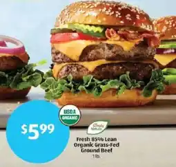Aldi Fresh 85% Lean Organic Grass-Fed Ground Beef offer