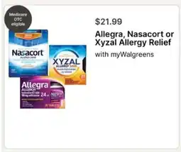 Walgreens Allegra, Nasacort or Xyzal Allergy Relief offer