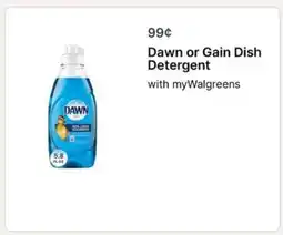 Walgreens Dawn or Gain Dish Detergent offer