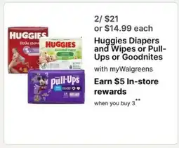 Walgreens Huggies Diapers and Wipes or Pull-Ups or Goodnites offer