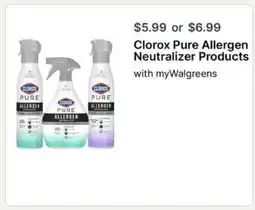 Walgreens Clorox Pure Allergen Neutralizer Products offer