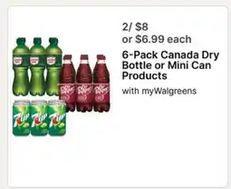 Walgreens 6-Pack Canada Dry Bottle or Mini Can Products offer