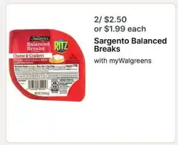 Walgreens Sargento Balanced Breaks offer